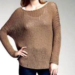 VINCE Chunky Open Knit Wool Sweater